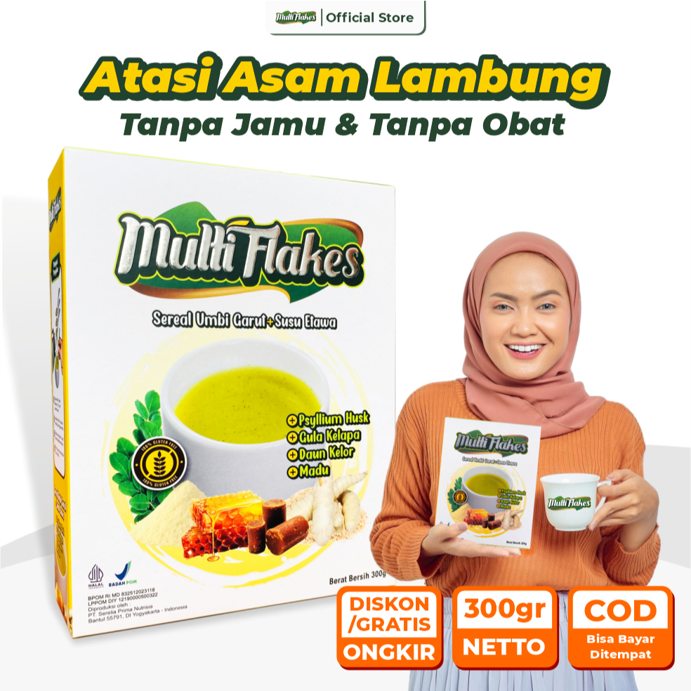 

Multiflakes Sereal Herbal Umbi Garut Herbal Asam Lambung dan Maag Sembuh