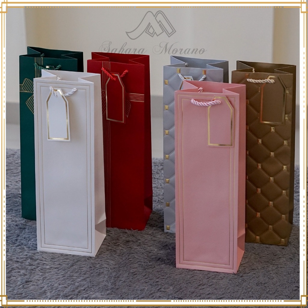 

[PREMIUM] Paper Bag Botol Emboss Bottle Bag Tas Hadiah Hampers Goodie Bag Tas Souvenir Botol