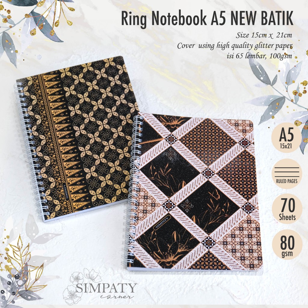 

Ring Notebook A5 | Diary | Buku Tulis A5 | Agenda Batik Baru Simpaty