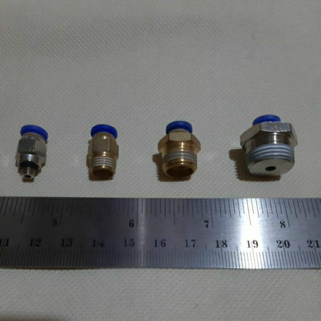 MPC 4mm Fitting Lurus/ Soket Lurus Pneumatic Slip Lock Drat Luar m5, 1/8, 1/4, 3/8, 1/2 Inch Slip Lo