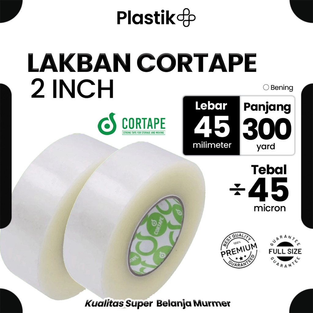 

Lakban Cortape JUMBO Bening 2inch / 45mm x 300yard Harga Satuan Ecer Murah Spek. Daimaru