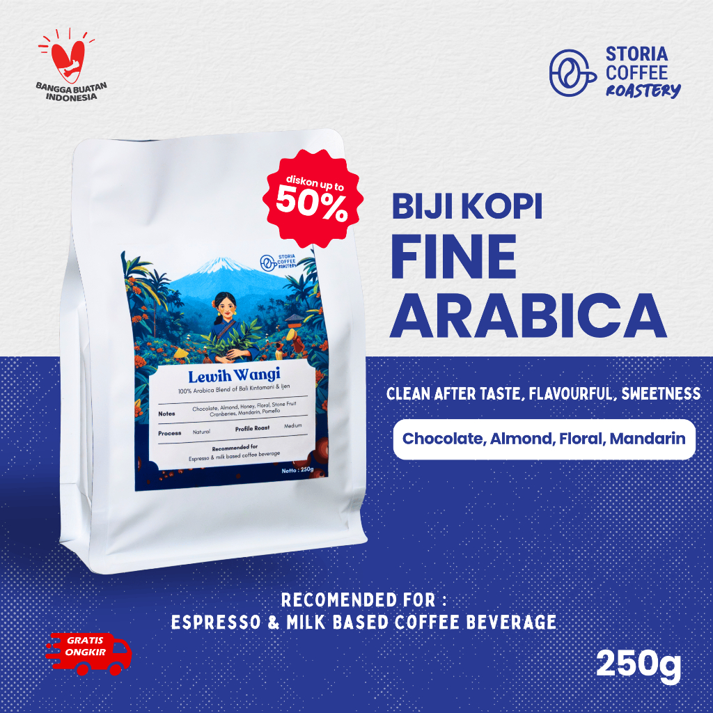 

Biji Kopi Arabika Bali Kintamani | Lewih Wangi Blend 250gr