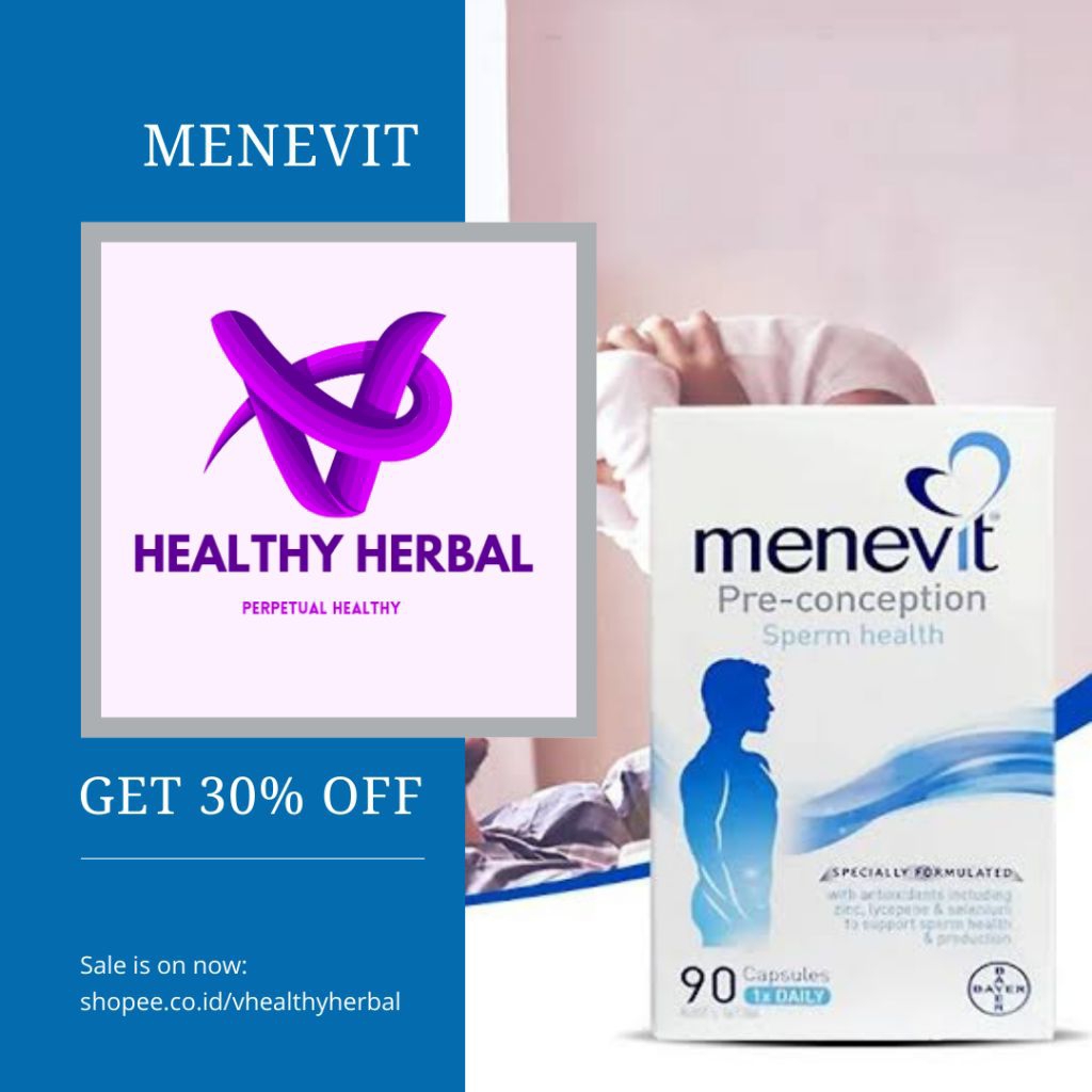 Menevit Pre-conception Sperm Health Male 90 Suplemen Kesuburan Pria Perencanaan Kehamilan Menefit