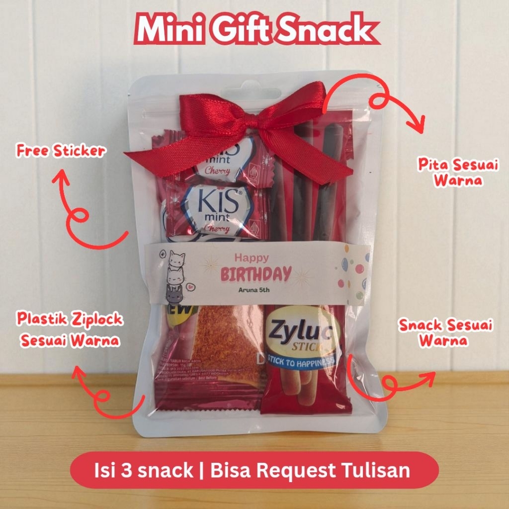 

Mini Gift Snack Tema Merah / Mini Hampers / Mini Gift Ulang Tahun