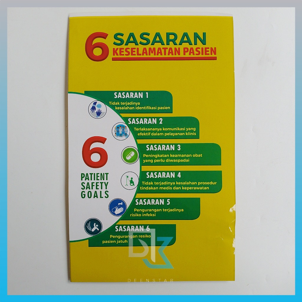

Stiker 6 Sasaran Keselamatan Pasien, Stiker Tanda Pasien, Stiker Chromo
