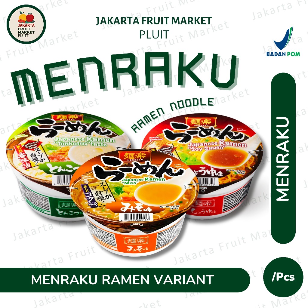 

MENRAKU Ramen Noodle Menraku Variant - Ramen Miso/Soy Sauce/Tonkotsu, Pilihan Rasa Jepang, Jakarta Fruit Market Pluit
