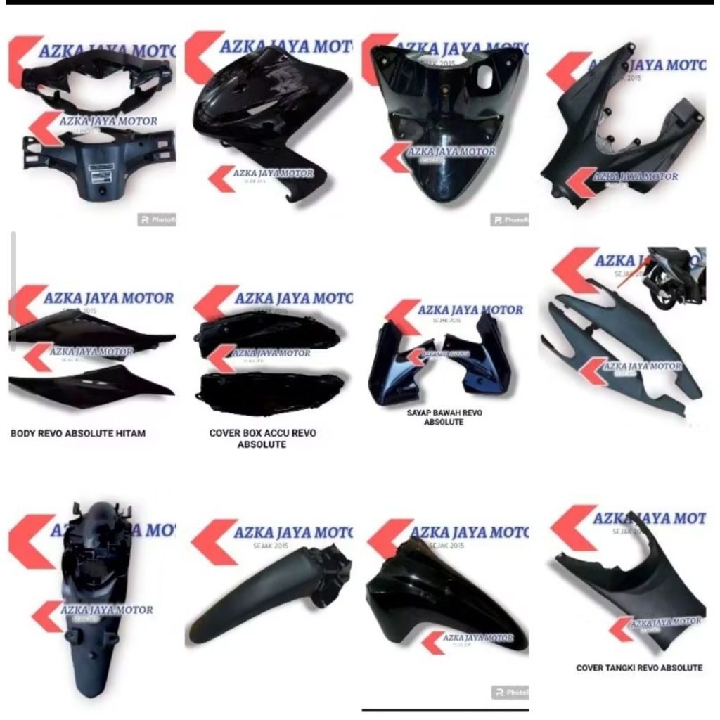Full body Honda Revo absolute hitam tahun 2009 - 2010 / full body kasar halus Revo 110 absolute