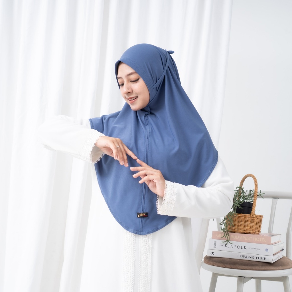 JUMA Hijab Syria Tali Instan Jilbab Wanita Muslimah Jersey Premium