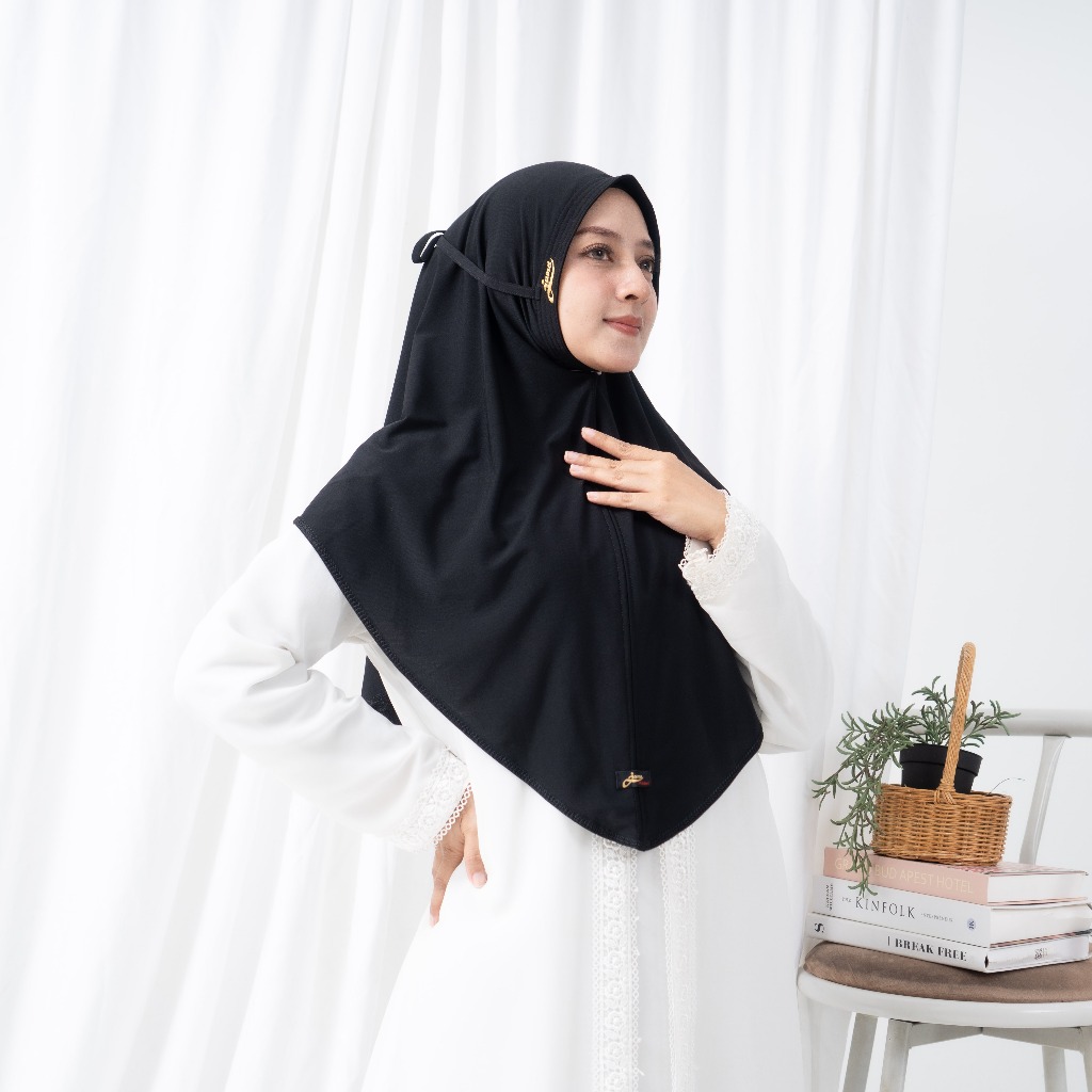 JUMA Hijab Syria Tali Bergo Jilbab Instan Wanita Muslimah Jersey Premium