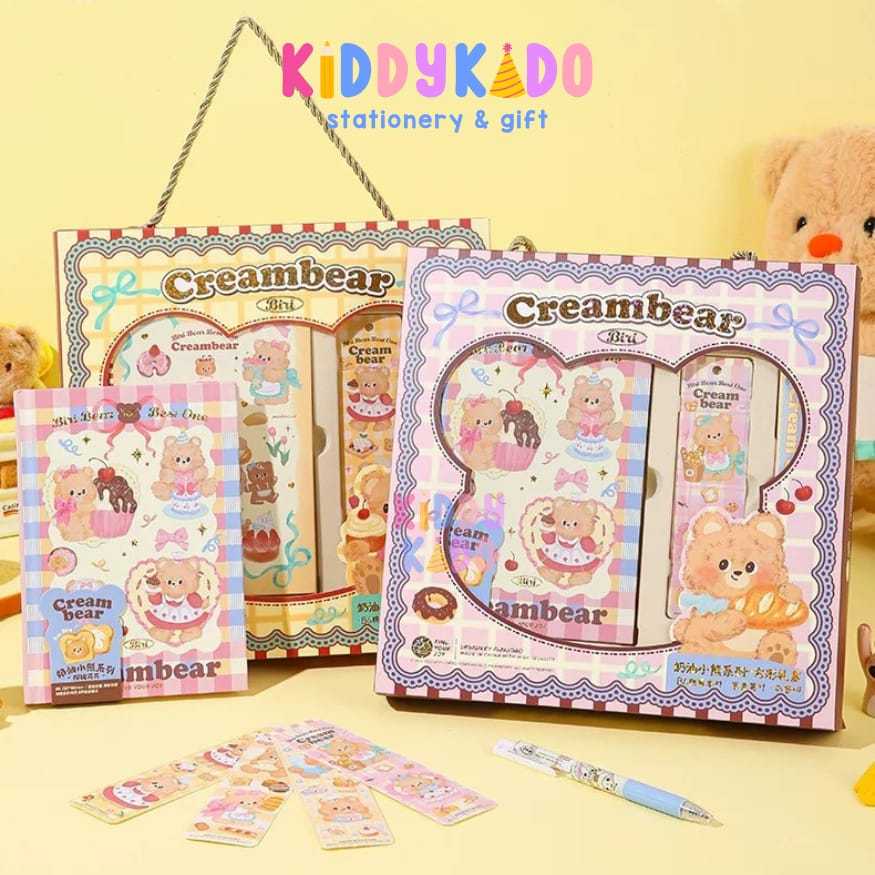 

[KHUSUS BATAM] Gift set stationery notebook creambear