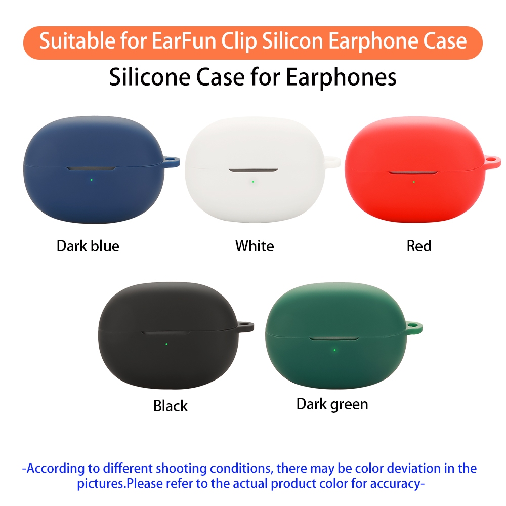 Case Cover Casing Silicone Protective For EarFun Clip / EarfunClip + Carabiner