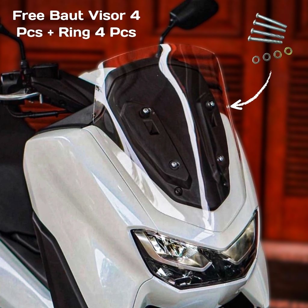 Windshield Yamaha Nmax 155 Old  Model Standar Visor Nmax New 2016-2024 Model Standar [ Free Baut 4 p