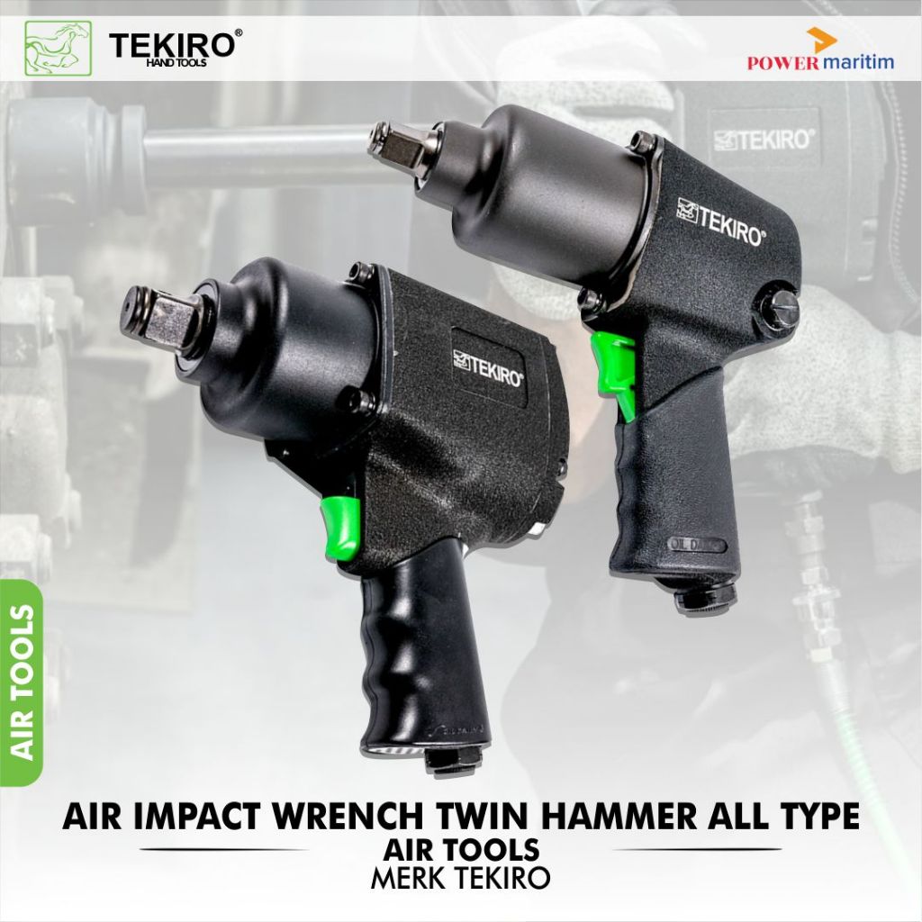 Tekiro Alat Pembuka Baut Tenaga Angin Twin Hammer Air Impact Wrench Twin Hammer AI1669