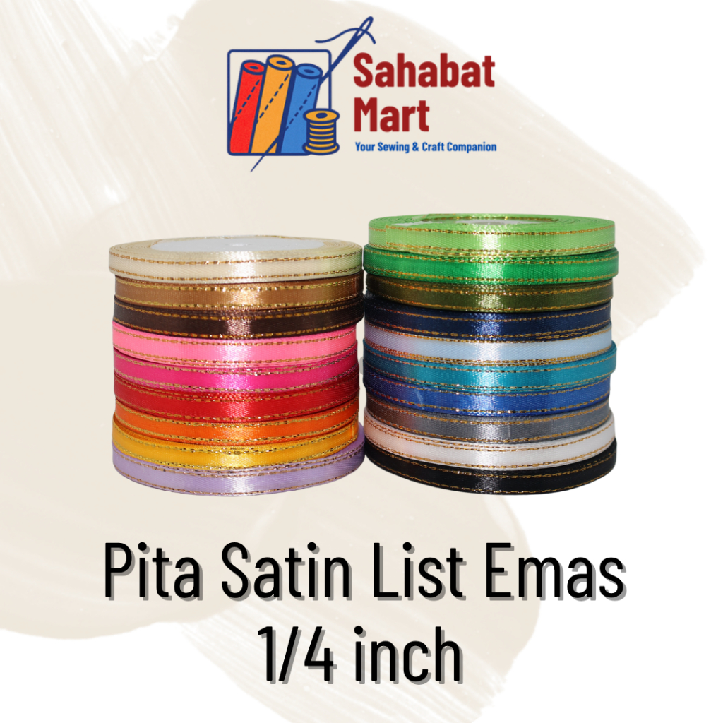 

Pita Satin List Emas 1/4 Inch – Pita Hias Hadiah, Dekorasi, Craft, Souvenir