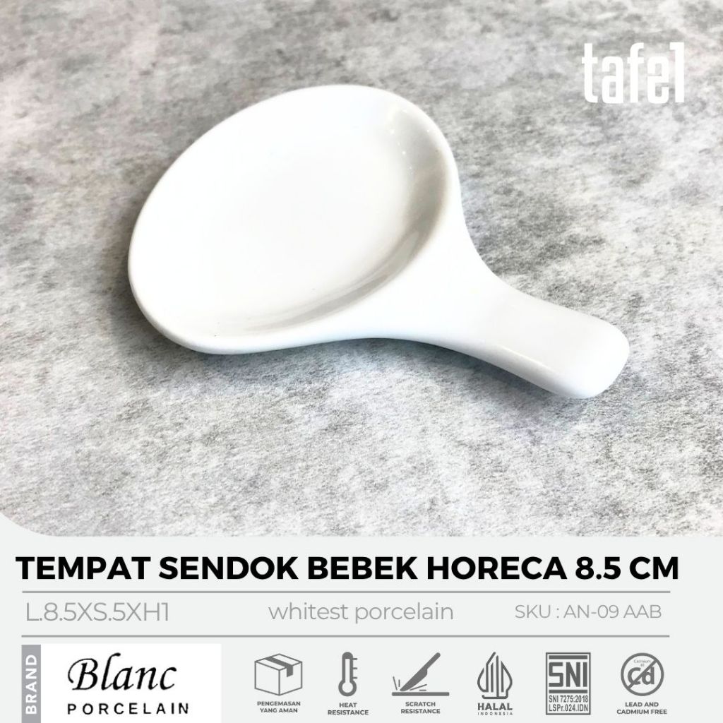 BLANC Tempat Sendok Bebek Keramik Plain White Putih Polos HORECA Isi 1