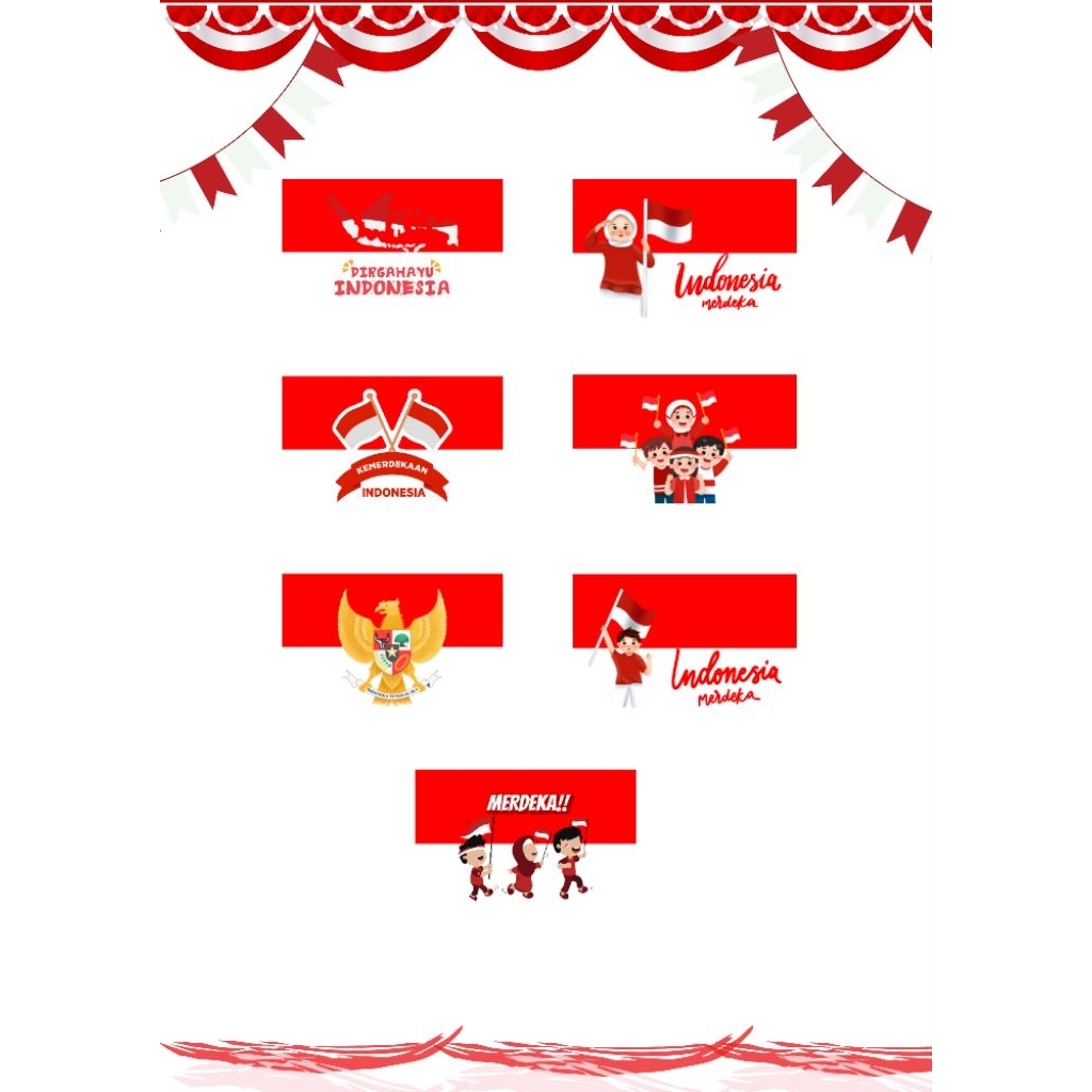 

(isi 70pcs) Stiker bendera pipi indonesia