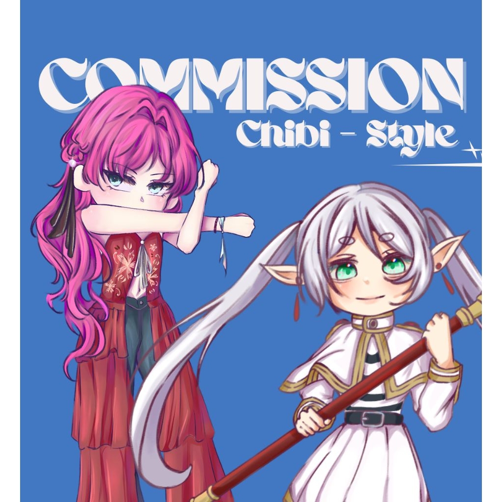 Commission Chibi Anime | Karikatur | Fanart | Jasa menggambar | Kartun lucu