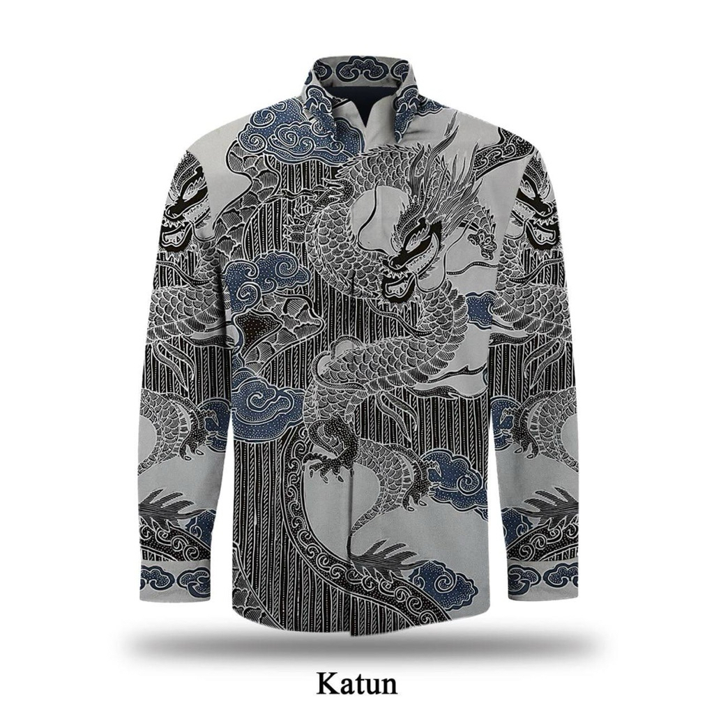 Kain batik tulis katun polos motif naga kemeja batik tulis pria asli 100% original K123