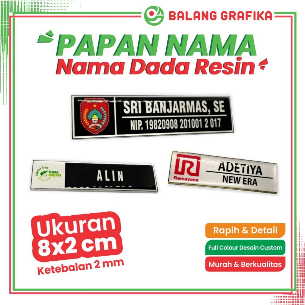 

Papan Nama Name Tag Sekolah Papan Dada Dokter Guru Pekerja Nametag Akrilik Resin