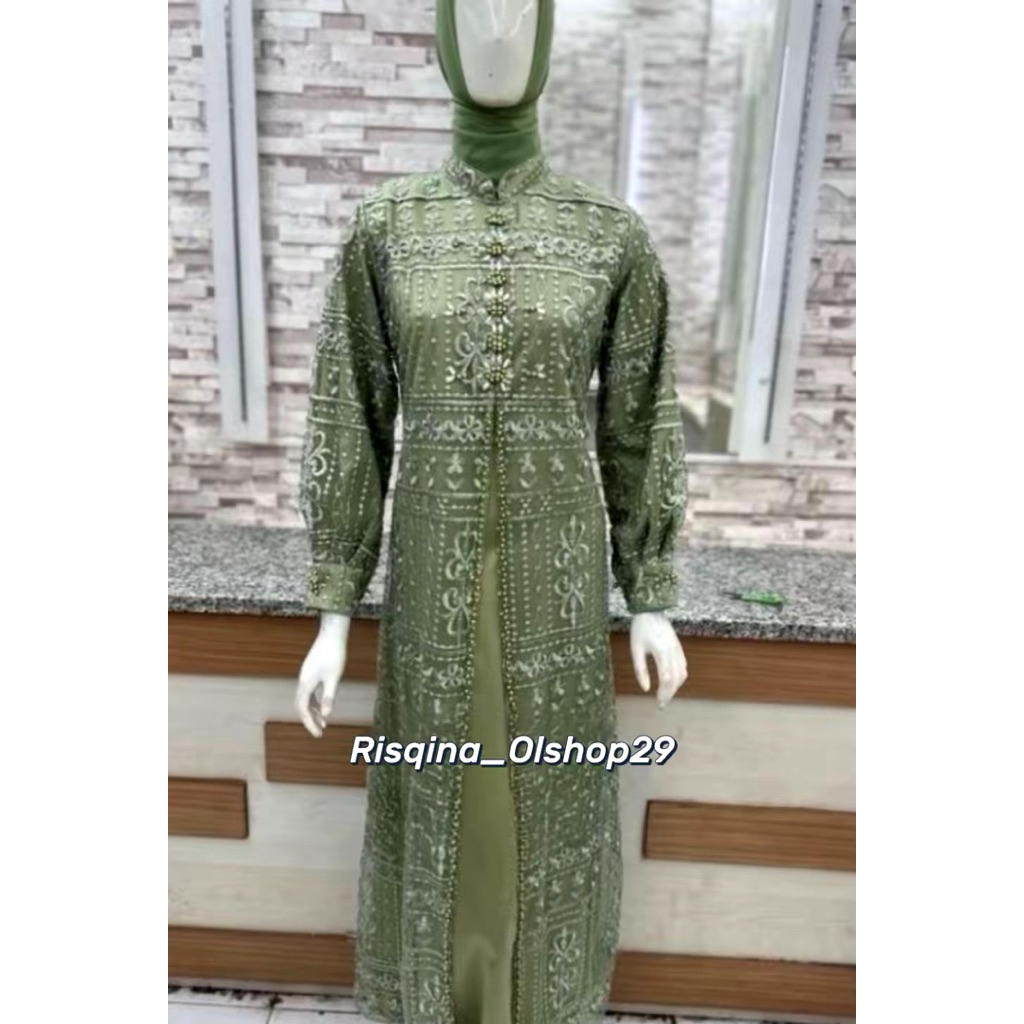 Baju Gamis Humairah Kondangan Mewah / Gamis Tulle  / Gamis Kebaya Kekinian / Gamis Brokat Premium