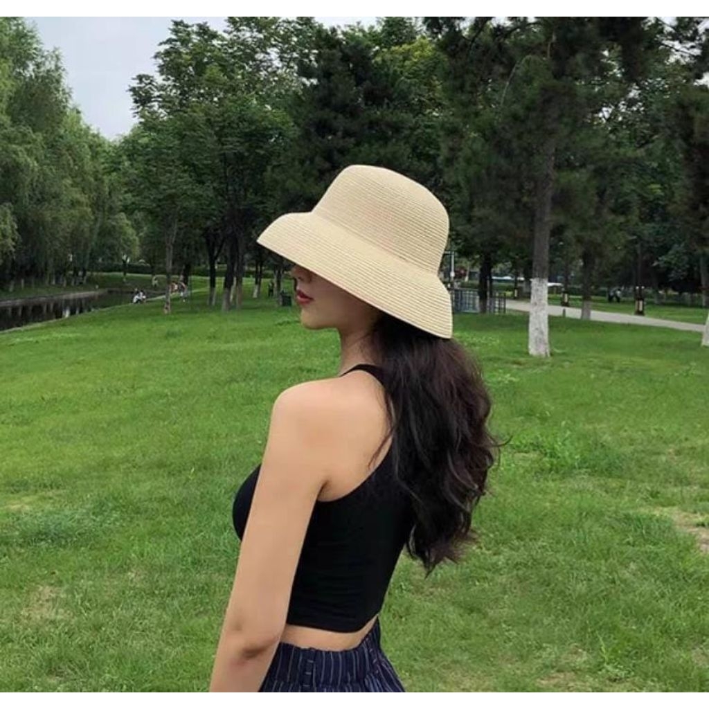 topi pantai bowl jeremi Topi pantai Polos Korea fashion Topi pantai wanita