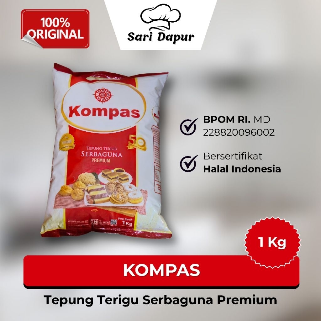 

KOMPAS Tepung Terigu Serbaguna Premium 1Kg
