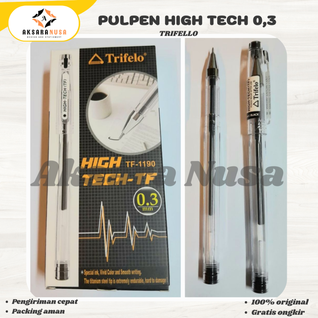 

(1 biji) Bolpoin/Pulpen High Tech/Hitech Trifelo Hitam ORIGINAL