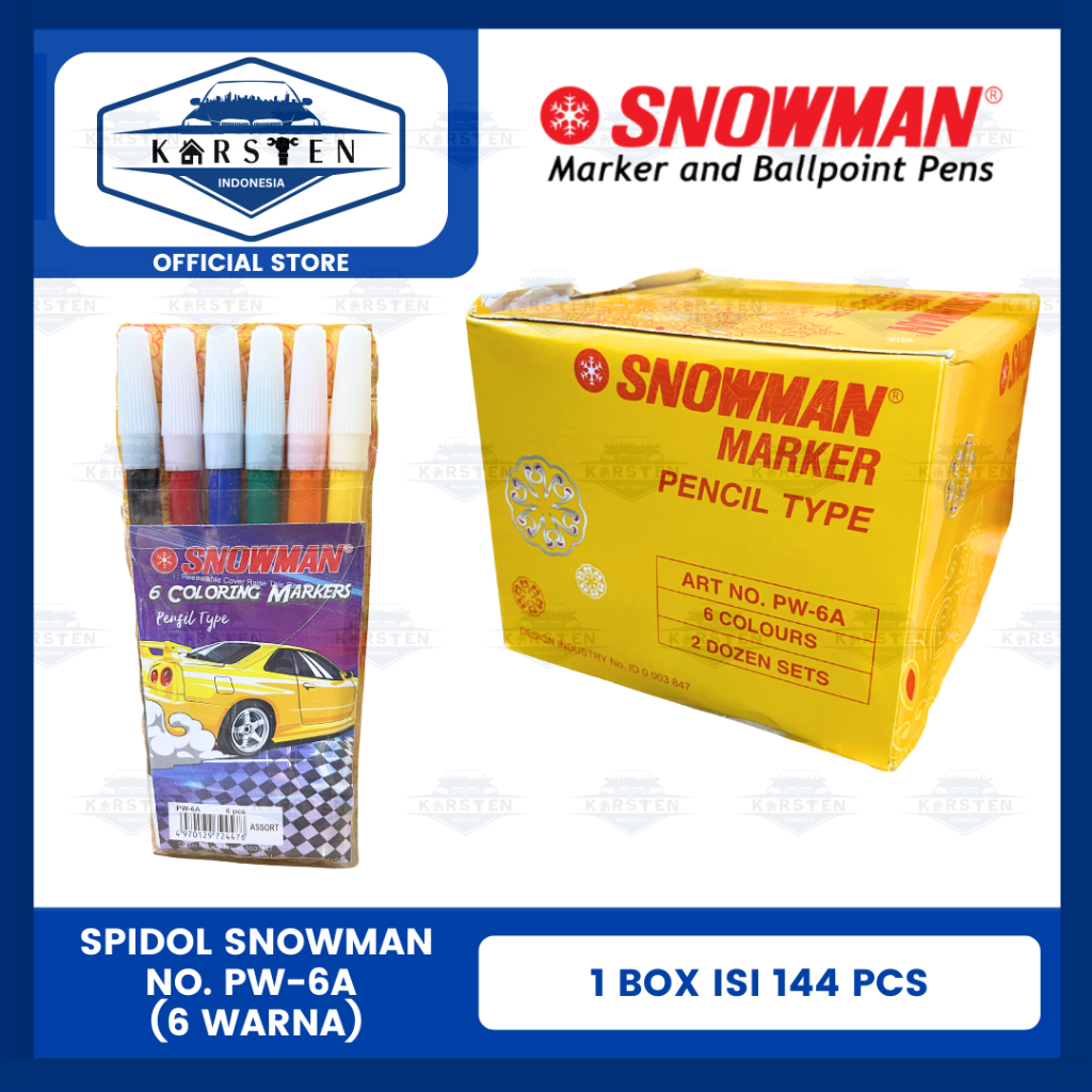 

Marker | Spidol Kecil Snowman PW-6A (6 Warna)