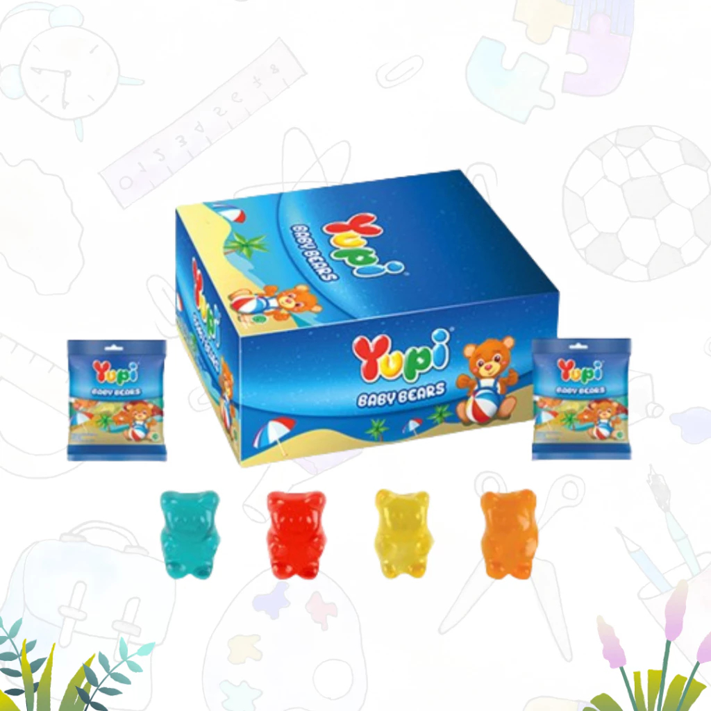 

Yupi Baby Bears – 1 Pak Isi 24 Pcs @6g | Permen Gummy Beruang Lucu Manis Kenyal Jelly Candy Camilan Anak Snack Praktis Enak Favorit Keluarga