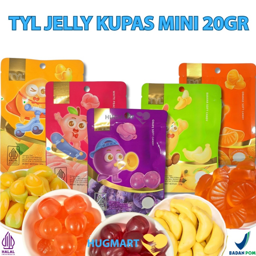 

[ HALAL ] TYL mini Jelly kupas Aneka Rasa All Varian | Jelly Kupas Mini 20g