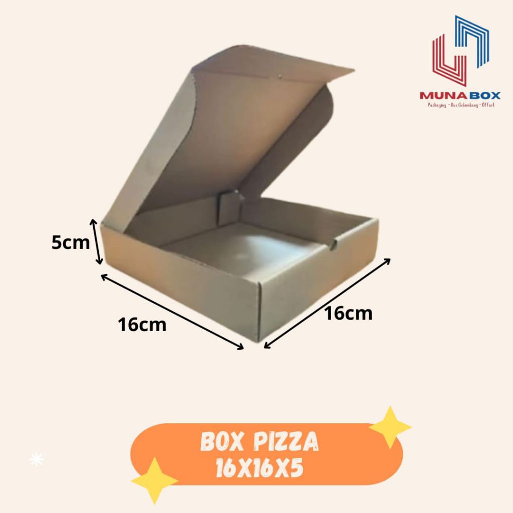 Kardus Box Pizza 16x16x5 Kardus kemasan Pizza Die Cut