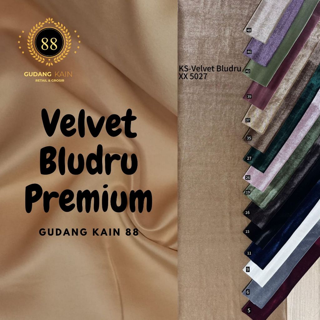 Kain Satin Velvet Beludru Premium Roll [50 Yard]