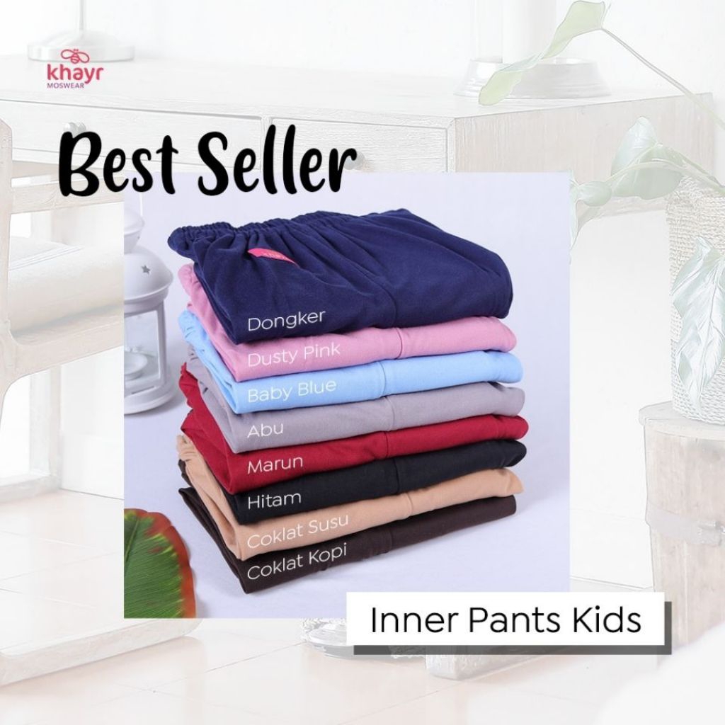 Innerpants kids karet  Bahan Kaos Khayr Moswear usia 4-10th