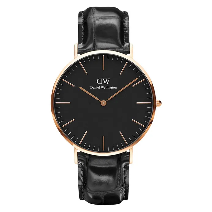 Daniel Wellington Classic DW00100129 Black Dial Black Leather Strap