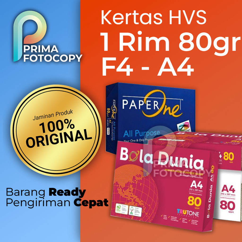 

KERTAS HVS A4 FOLIO FLSC LEGAL 80g Sekolah Fotocopy Print kantor cetak multifungsi