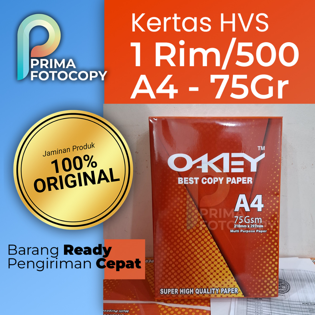 

HVS A4 75Gr Gsm Oakey pabrikan kualitas Kiky | Tebal Cocok Untuk Print Cetak Fotocopy Menulis Tangan 1 RIM 500 Lembar
