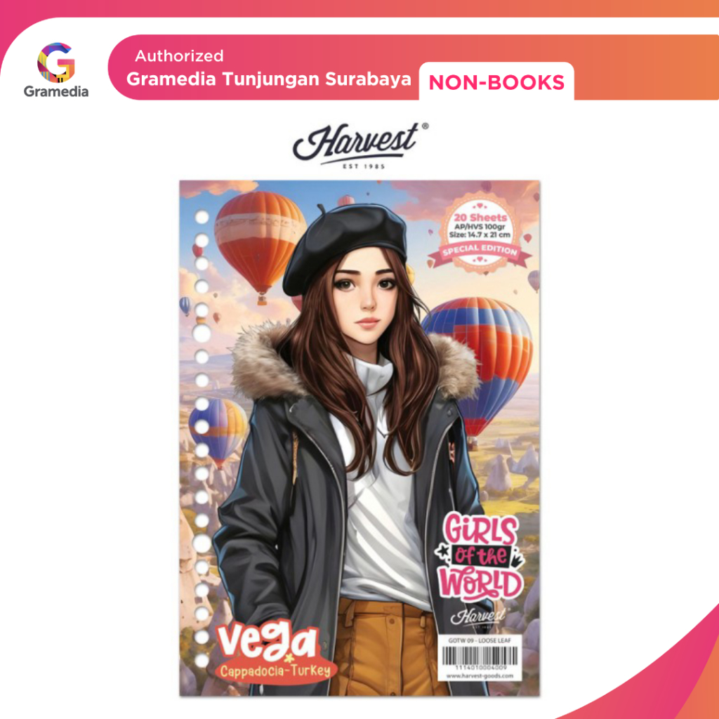 

Gramedia Tunjungan : Loose Leaf / Kertas Binder Harvest A5 Girls of The World #2 : Cappadocia