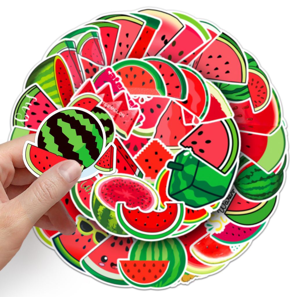 

[50 Pcs] DECO STICKER | STICKER DIY | JURNAL AESTHETIC [DS-118] WATERMELON FRUITS BUAH-BUAHAN SAYURAN Sticker Koper, HP Laptop Tumbler Komputer