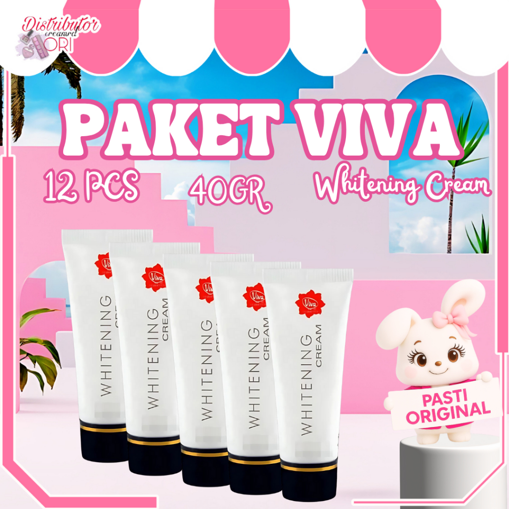 [PAKET ISI 12] Viva Whitening Cream 40Gr BESAR Bundle Bundling Hemat LUSINAN / Distributor Cream Ori