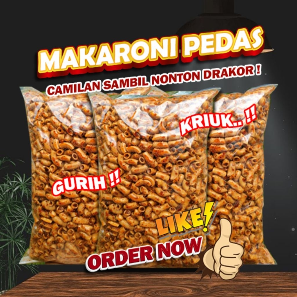 

Makaroni Cikruh Original Pedas Daun Jeruk Viral 1KG Cemilan Sultan Cianjur Snack Sajodo Ngabret COD