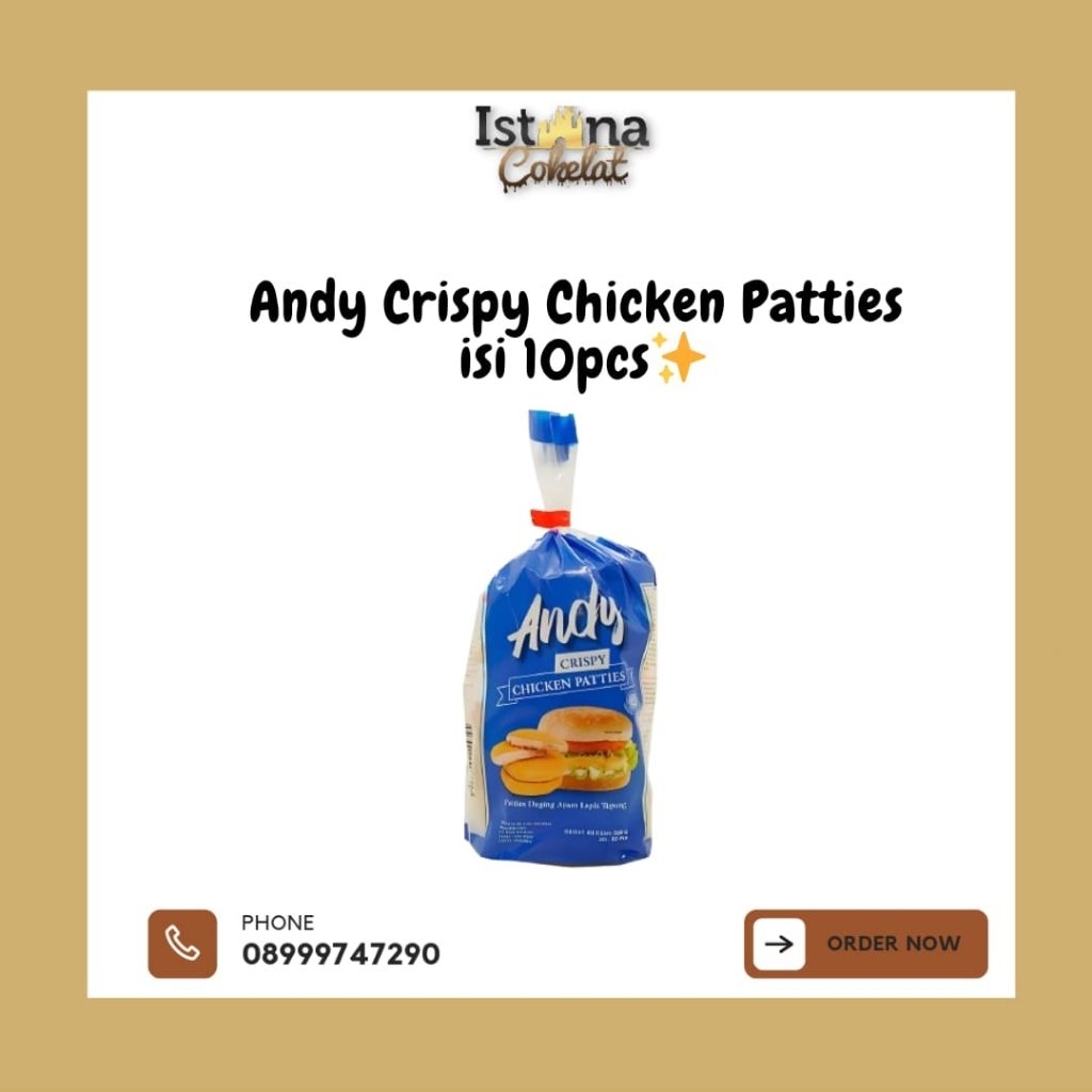 

[FROZEN] Andy Crispy Chicken Patties Isi 10pcs