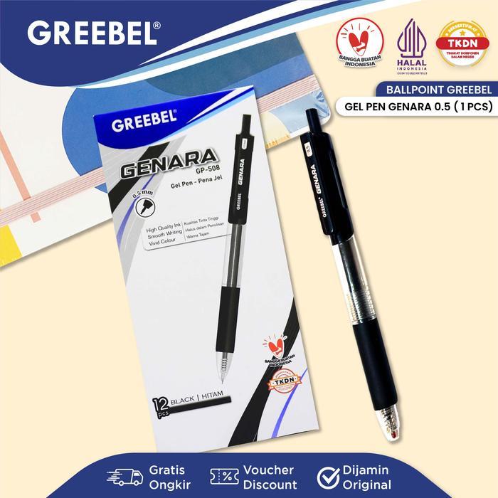 

GREEBEL PULPEN GEL / Gel Pen Genara GP- 508 0.5 Hitam
