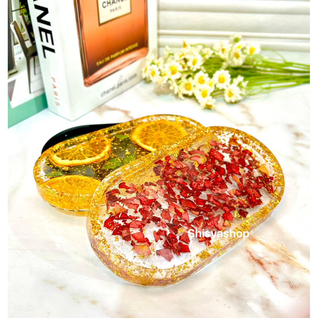 Oval Coaster / Coaster resin / tatakan resin / nampan resin / tray resin / nampan aesthetic /nampan 