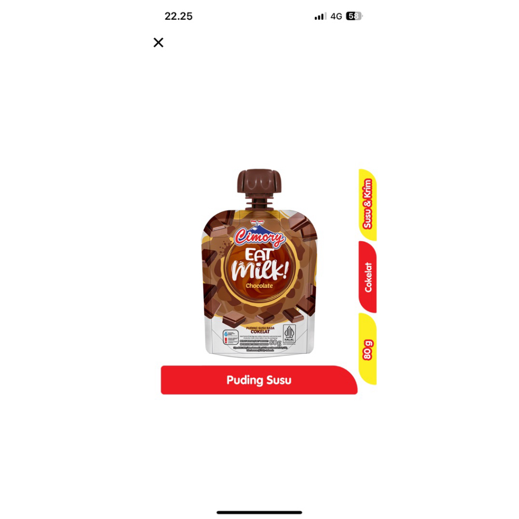 

Cimory Eat Milk Puding Susu Rasa Cokelat 80 g