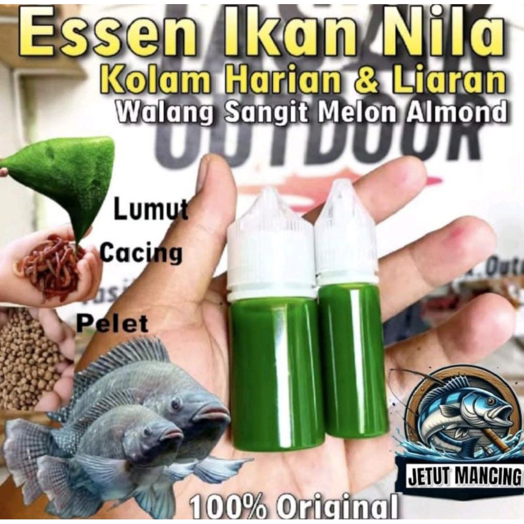 Essen Khusus Ikan Nila Liaran Dan Kolam Paling Manjur Essen Khusus Ikan Nila Media Lumut Cacing Band