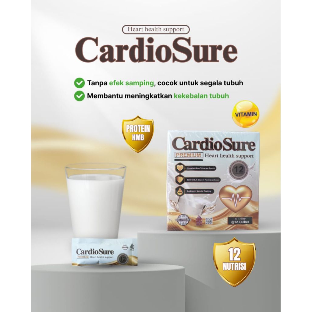 

CARDIOSURE Susu Kesehatan Jantung Hipertensi dan Gejala Stroke 100% Original Resmi BPOM