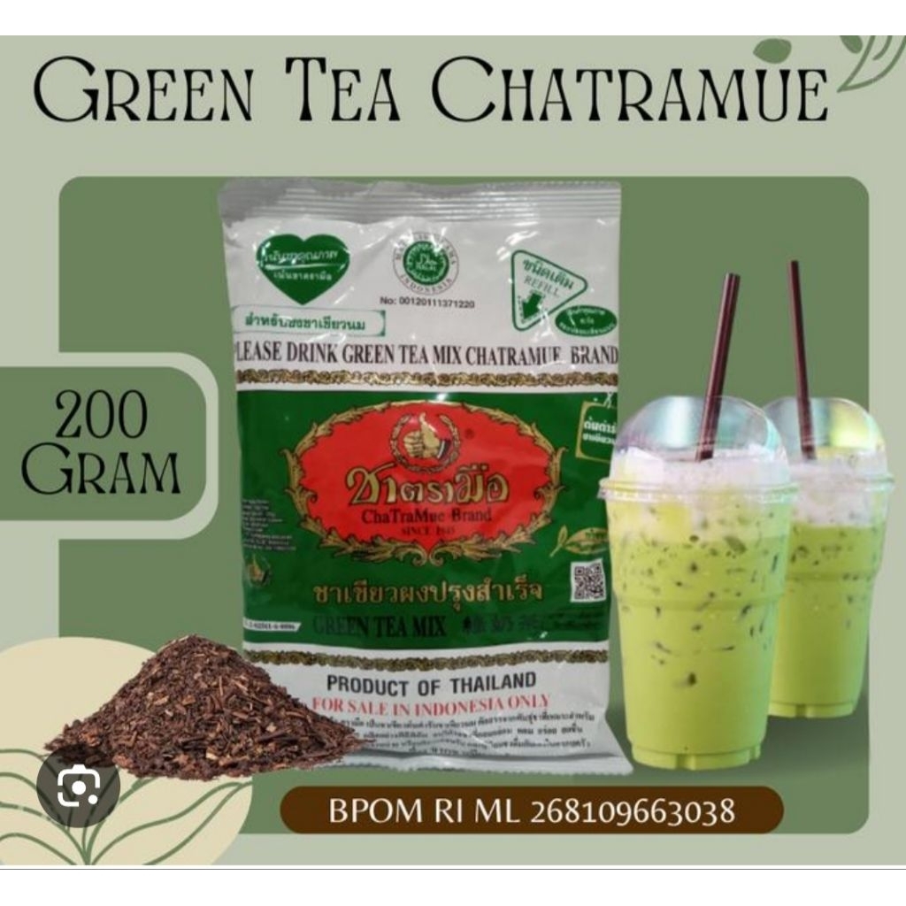 

Green tea Chatramue Halal Mui Bpom 200gr