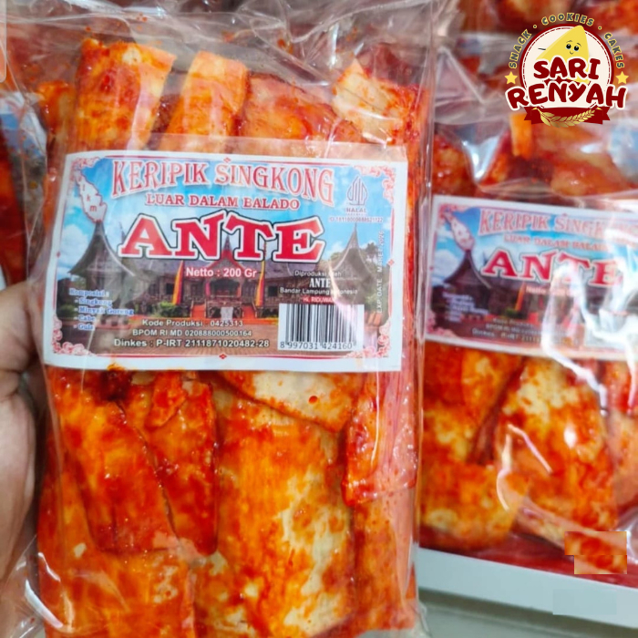 

Keripik Singkong Pedas Balado ANTE Padang 200g - Sari Renyah
