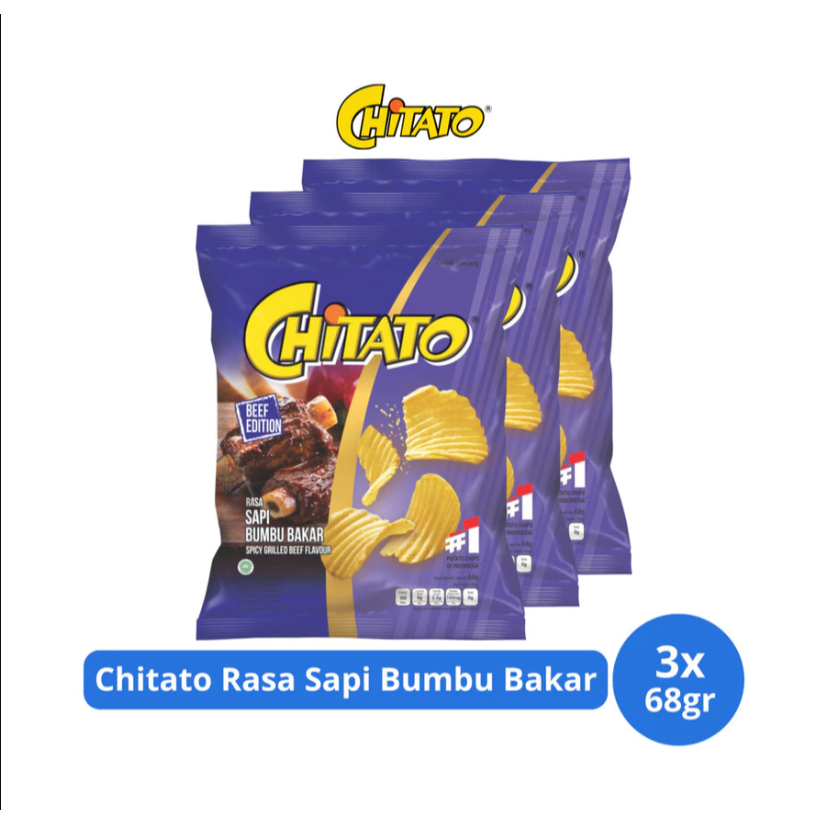 

Chitato Keripik Kentang Rasa Sapi Bumbu Bakar 68gr x 3 pcs