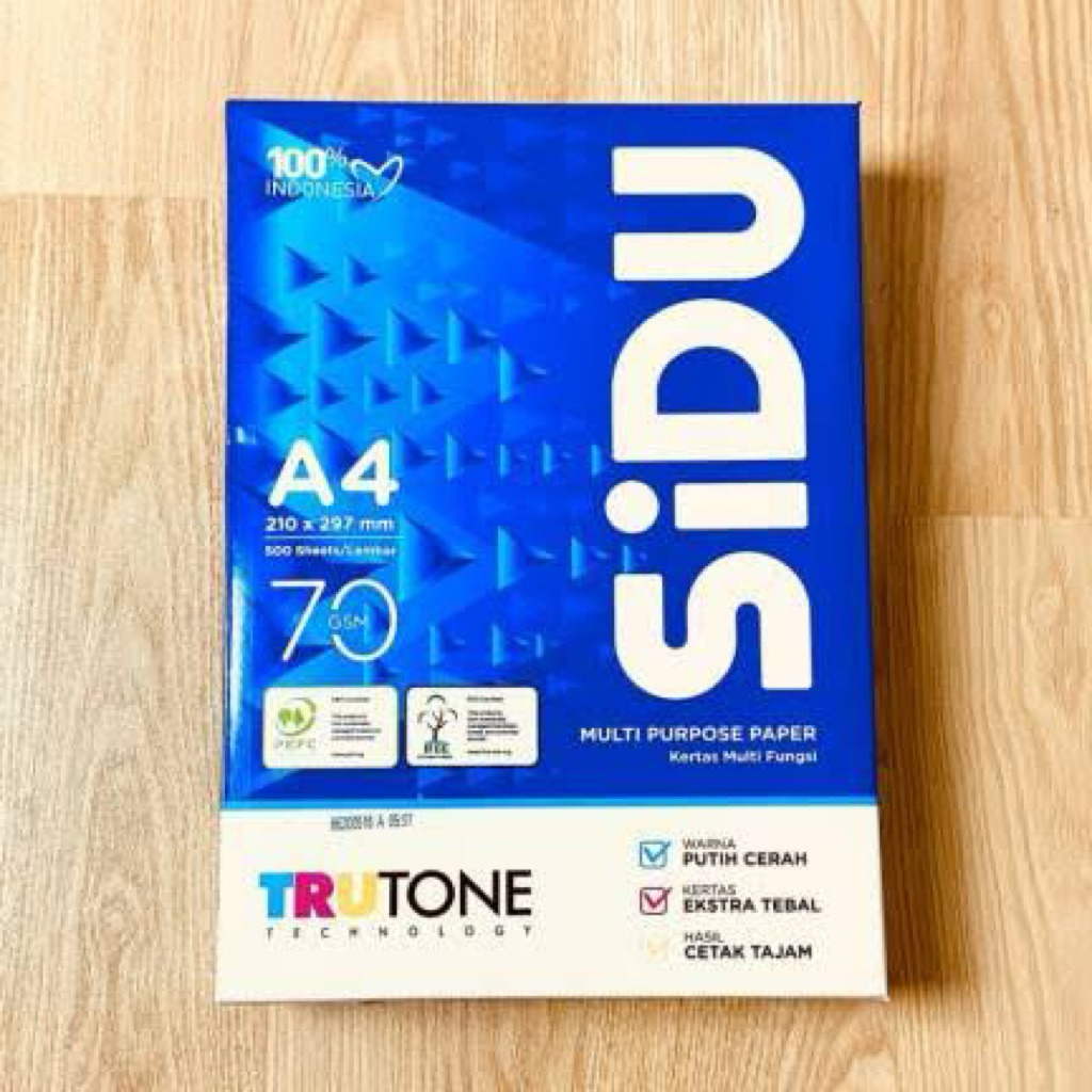 

KERTAS HVS SIDU A4 70GSM ECERAN 200 LEMBAR